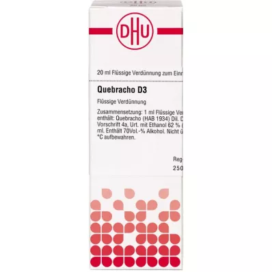 QUEBRACHO Dilution D3, 20 ml QUEBRACHO Dilution D3, 20 ml