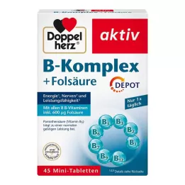 DOPPELHERZ Comprimés de complexe B + acide folique, 45 pcs