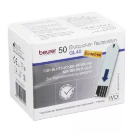 BEURER Bandelettes de test de glycémie GL40, 50 pièces