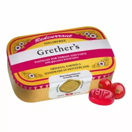 GRETHERS Pastilles sans sucre Groseille + Vitamine C, 110 g