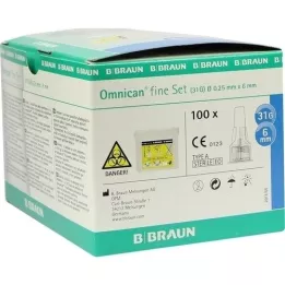 Omnican Fine Set stylo canaL 0,25x6 mm a 100st, 1 p