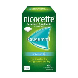 NICORETTE Chewing-gum 2 mg menthe blanche, 105 pcs