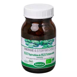 BIOSPIRULINA & Comprimés Biochlorella 2en1, 250 pc
