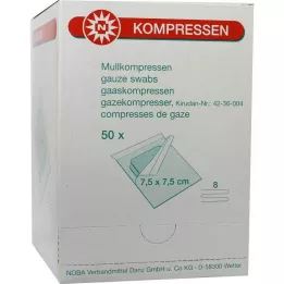 MULLKOMPRESSEN 7,5 x 7,5 cm stérile 8 voies, 50 x 2 pièces