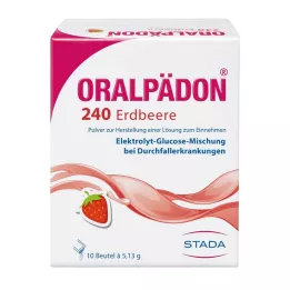 ORALPÄDON 240 Bouteilles de poudre de fraise, 10 pièces