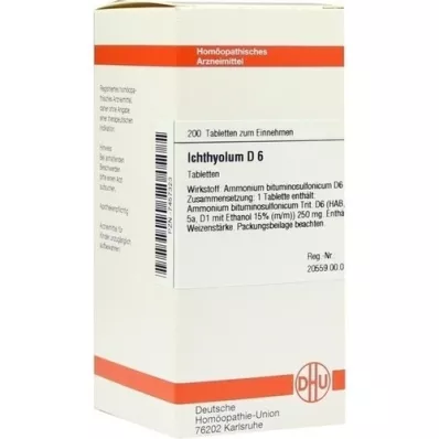 ICHTHYOLUM D 6 comprimés, 200 pièces