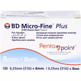 BD MICRO-FINE+ 8 aiguilles de stylo 0,25x8 mm, 100 pc