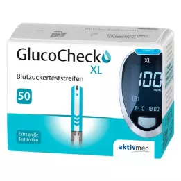 GLUCOCHECK XL Bandelettes de test de glycémie, 50 pièces
