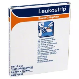 LEUKOSTRIP Bandes de fermeture de plaie 6,4 x 102 mm, 10 x 5 pièces