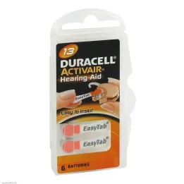 Piles pour appareils auditifs Duracell 13, 6 pc