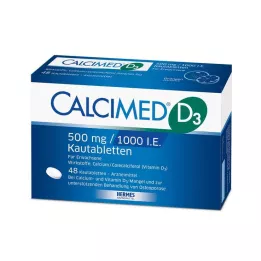 CALCIMED D3 500 mg/1000 I.E. comprimés à croquer, 48 pcs