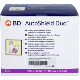 BD AUTOSHIELD Aiguilles de sécurité pour stylo Duo 5 mm, 100 pièces