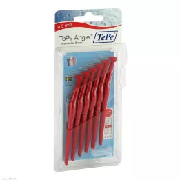 TEPE Brosse interdentaire coudée 0,5 mm ISO 2 rouges, 6 pièces