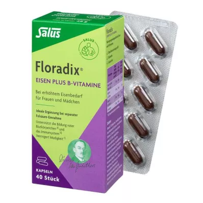 FLORADIX Gélules de fer et de vitamines B, 40 pcs