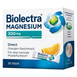 BIOLECTRA Magnésium 300 mg Bâtonnets dorange directs, 20 pièces