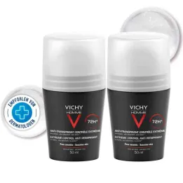 Vichy Homme Déodorant Roll on Anti Transpirant 72h Dp (2x50 ml)