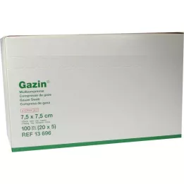 GAZIN Compresse de gaze 7,5 x 7,5 cm stérile 12 plis moyenne, 20 x 5 pièces