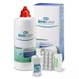 LENSCARE Optisept Kombip.350 ml + 45 Tab. + 1 Beh., 1 P