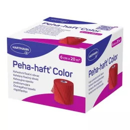 PEHA-HAFT Ruban de fixation couleur sans latex 6 cm x 20 m rouge, 1 pièce
