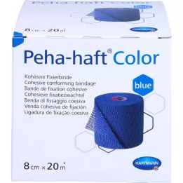 Peha-prison Couleur Fixation Bandage Latex GRATUIT 8 CMX20 M Bleu, 1 pc