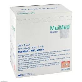MULLKOMPRESSEN 10x10 cm stérile 8 voies, 25X2 pcs