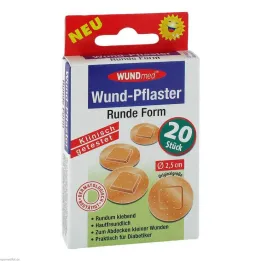 Plâtre pour plaie rond 2,5 cm, 20 pc