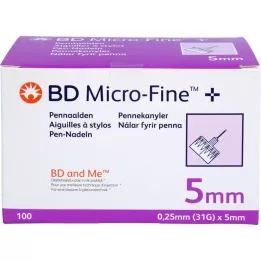 BD MICRO-FINE+ 5 aiguilles pour stylo 0,25x5 mm, 100 pc