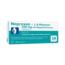NAPROXEN-1A Pharma 250 mg comprimés contre les douleurs menstruelles, 20 pcs