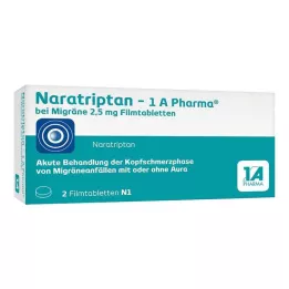 NARATRIPTAN-1A Pharma pour la migraine, comprimés pelliculés de 2,5 mg, 2 unités