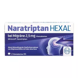 NARATRIPTAN HEXAL pour la migraine, comprimés pelliculés de 2,5 mg, 2 pièces