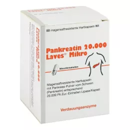 PANKREATIN 20 000 gélules dures gastro-résistantes Laves Micro, 50 pcs