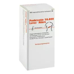 PANKREATIN 20 000 gélules dures gastro-résistantes Laves Micro, 100 pcs
