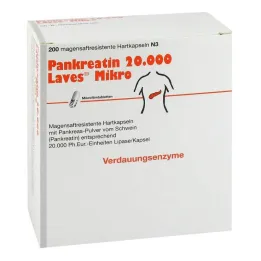 Pancréatine 20000 Laves capsules micro gastro-résistantes, 200 pc