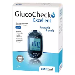 GLUCOCHECK Excellent kit de lecteur de glycémie mg/dl, 1 pièce