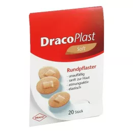 DRACOPLAST Pansement souple rond de 2,2 cm, doux pour la peau, 20 pièces