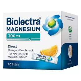 BIOLECTRA Magnésium 300 mg Bâtonnets dorange directs, 60 pièces