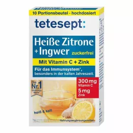 TETESEPT Poudre de citron chaud au gingembre sans sucre, 10X3 g