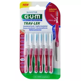 GUM Bougeoir 1,4 mm de bougie rose interdentaire + 6 capsules, 6 pc