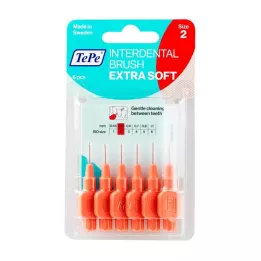 TEPE Brosse interdentaire extra-douce 0,5 mm ISO 2 rouges, 6 pièces