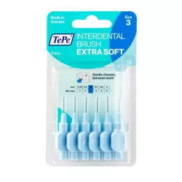 TEPE Brosse interdentaire extra-douce 0,6 mm ISO 3 bleues, 6 pièces
