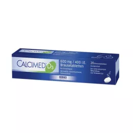 CALCIMED D3 600 mg/400 I.E. comprimés effervescents, 20 pcs