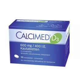 CALCIMED D3 600 mg/400 I.E. comprimés à croquer, 96 pcs