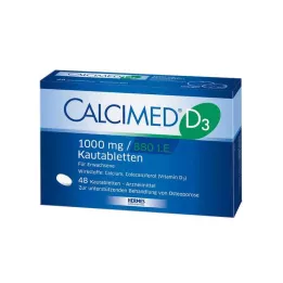 CALCIMED D3 1000 mg/880 I.E. comprimés à croquer, 48 pcs
