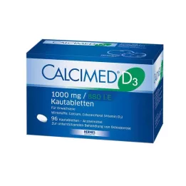 CALCIMED D3 1000 mg/880 I.E. comprimés à croquer, 96 pcs