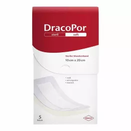 DRACOPOR Pansement pour plaies 10x20 cm stérile, 5 pièces