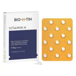 BIO-H-TIN Comprimés de vitamine H 5 mg pour 1 mois, 15 pcs