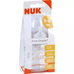 NUK First Choice Plus Bouteille en verre avec bébé 120ml Drinksucker, 1 pc