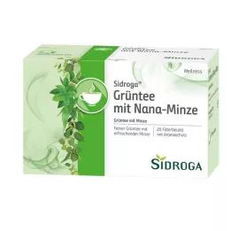 SIDROGA Thé vert bien-être avec. Filtre à la menthe Nana, 20 x 1,5 g