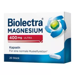 BIOLECTRA Gélules ultra de magnésium 400 mg, 20 pièces