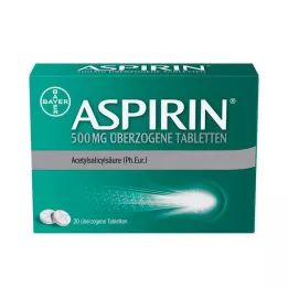 ASPIRIN Comprimés enrobés à 500 mg, 20 pièces